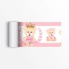 Faixa Decorativa Infantil Rosa Bebê Papel De Parede Ursinho 10 unidades