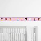 Faixa Decorativa Princesas Infantil quarto Bebê Adesivo de Parede