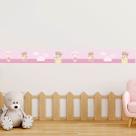 Faixa Decorativa Ursinha Baloeira Infantil quarto Bebê Adesivo de Parede