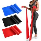 Faixa Elástica De Exercícios Alongamento Pilates Yoga Fisioterapia 3 Unidades