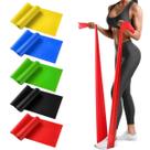 Faixa Elástica De Exercícios Alongamento Pilates Yoga Fisioterapia 5 Unidades