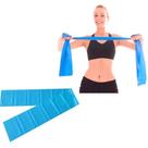 Faixa Elástica Flexível Pilates Yoga Ortopedia Físico Azul Grande 1,50m Band 1,50m Para Exercícios Atividade Física