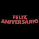 Faixa Feliz Aniversário Letras Glitter Vermelho com Verde Festcolor