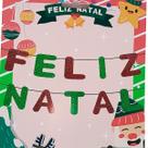 Faixa Feliz Natal Papel e Glitter