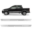 Faixa Fiat Strada 2013/2014 Adesivo Prata Lateral Decorativo