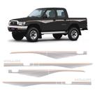 Faixa Hilux 1992 Até 2004 Adesivo Lateral Cinza Cabine Dupla
