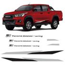Faixa Hilux Gr Toyota Gazoo Sport V6 Adesivo Preto E Cinza