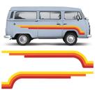 Faixa Lateral Kombi Clássica Adesivo Anos 70 Laranja/Amarelo