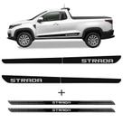 Faixa Lateral Strada 2020/2022 Preto + Kit Soleira Protetora