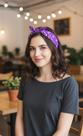 Faixa Lenço Roxo Estampa e Laço