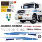 Faixa Mercedes Benz Ls 1634 Adesivo Azul + Emblemas Completo