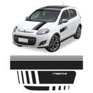 Faixa Palio Attractive 2012/2016 Adesivo Lateral E Traseiro carbono