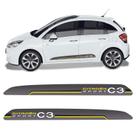 Faixa Para C3 Sport 2013/2019 Lateral Amarelo Genérico