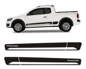Faixa Saveiro Trooper 2014 2015 Adesivo Preto Lateral - Kit