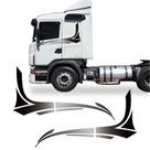 Faixa Scania 2008 Adesivo Azul Lateral Caminhão Decorativo PRETO