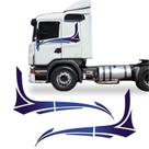 Faixa Scania 2008 Adesivo Azul Lateral Caminhão Decorativo