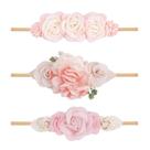 Faixas de cabelo cherrboll, 3 peças para bebês, meninas, nylon macio, floral