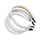 Faixas De Cabelo De Moda Para Meninas E Mulheres Com Pérolas E Cristais, 4PCS, Faixas De Cabelo Em