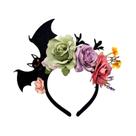 Faixas De Cabelo De Morcego Preto Para Halloween Com Decoração De Rosa, Acessórios Góticos Para