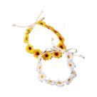 Faixas De Cabelo Femininas E Infantis Estilo Boêmio Com Corda Trançada E Flores (Girassol E