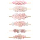 Faixas de cabelo OOSAKU, 6 peças, florais, elásticas, macias, nylon