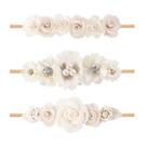 Faixas de cabelo para bebês, cherrboll, 3 peças de nylon floral macio e elástico