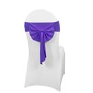 Faixas de cadeira roxas elásticas com laço de borboleta Wedding x10