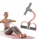 Faixas Elásticas de Resistência para Fitness com 6 Tubos e Pedal, Látex Natural, Rosa