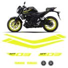 Faixas Moto Yamaha Mt-03 2019/2020 Adesivo Amarelo Refletivo