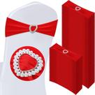 Faixas para Cadeira VitalCozy - 100 Peças de Elastano com Fivela de Coração Vermelho Faixas para Cadeira VitalCozy - 100 Peças de Elastano com Fivela de Coração Vermelho