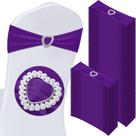 Faixas para Cadeira VitalCozy - 100 Unidades com Fivela de Coração - Roxa