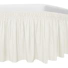 Falda de Cama Fácil de Usar para Cama Individual/Doble con Caída de 45 cm en Color Marfil