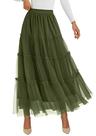 Falda PRETTYGARDEN Otoño 2025 Moda Verde Militar XXL