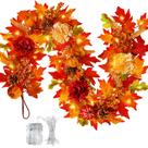 Fall Garland ICX de 6 pés com luzes, abóboras, frutas vermelhas e folhas Fall Garland ICX de 6 pés com luzes, abóboras, frutas vermelhas e folhas