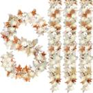 Fall Garland NUTIKAS, 12 pés, decoração de outono ao ar livre, pacote com 6