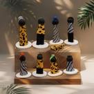 Família Africana - Kit 8 bonecos - Bonecos para Constelação Familiar na água