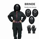 Fantasia adulto e infantil round 6 Macacão Preto luxo brinde máscara e luvas