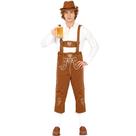 Fantasia Alemão Adulto Masculina Oktoberfest de Luxo Marrom Bordado M 42-44