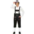Fantasia Alemão Oktoberfest Masculina Suspensório Preto de Luxo Bordado M 40 - 42