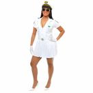 Fantasia Almirante Capitã da Marinha Luxo Feminina Adulto
