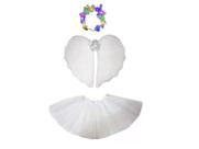Fantasia Anjo Infantil Com Coroa led e Asa Ballet Branco