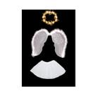 Fantasia Asa De Anjo Saia E Aureola Branca Infantil