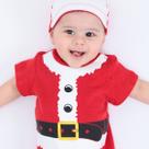 Fantasia Body Macaquinho Bebê Papai Noel com Touca Natal