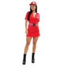 Fantasia Bombeira Adulto Vestido Curto Com Boné Abrakadabra Fantasia Bombeira Adulto Vestido Curto Com Boné Abrakadabra