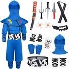 Fantasia Bosvin Kids Ninja Muscle Suit com brinquedos de luxo, azul 8-10Y Fantasia Bosvin Kids Ninja Muscle Suit com brinquedos de luxo, azul 8-10Y