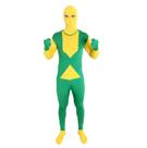 Fantasia Brasil Adulto Morphsuit Verde e Amarelo Patriota