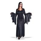 Fantasia Bruxa Mortícia Adulto Família Addams Feiticeira Vestido Longo Morgana Cosplay Halloween Festa de Terror Noite Zumbi