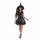 Fantasia Bruxinha Feiticeira Vestido Halloween Adulto Festa Dia das Bruxas Noites do Terror Zumbi Carnaval Bloquinho