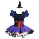 Fantasia Bruxinha Infantil de Luxo Com Corselet e Chapéu de Halloween Fantasia Bruxinha Infantil de Luxo Com Corselet e Chapéu de Halloween