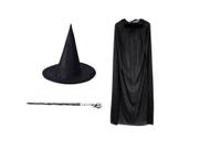 Fantasia Bruxo 3 Peças Adulto Halloween Festas